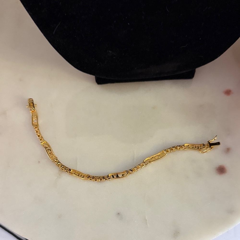 Gold-Tone Love Hope Faith Bracelet with the silver tone design feature - Picture 3 of 15